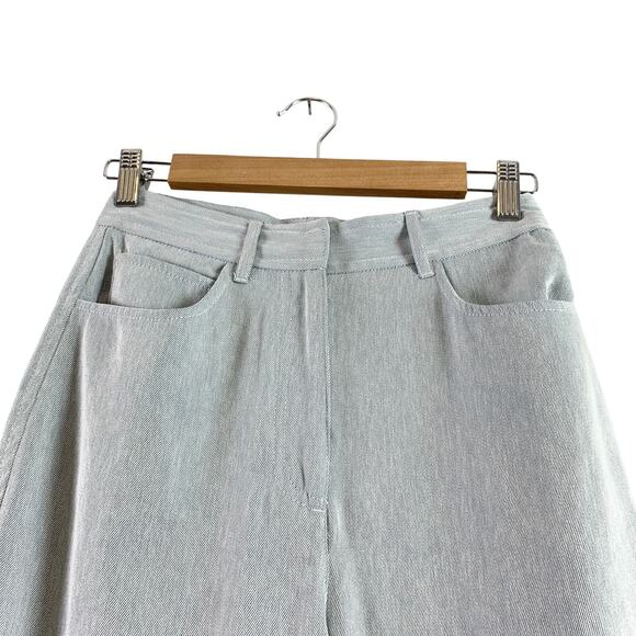 Zara High Rise Full Length Wide Leg Menswear Inspired Trouser Pant Light Blue - Picture 4 of 7